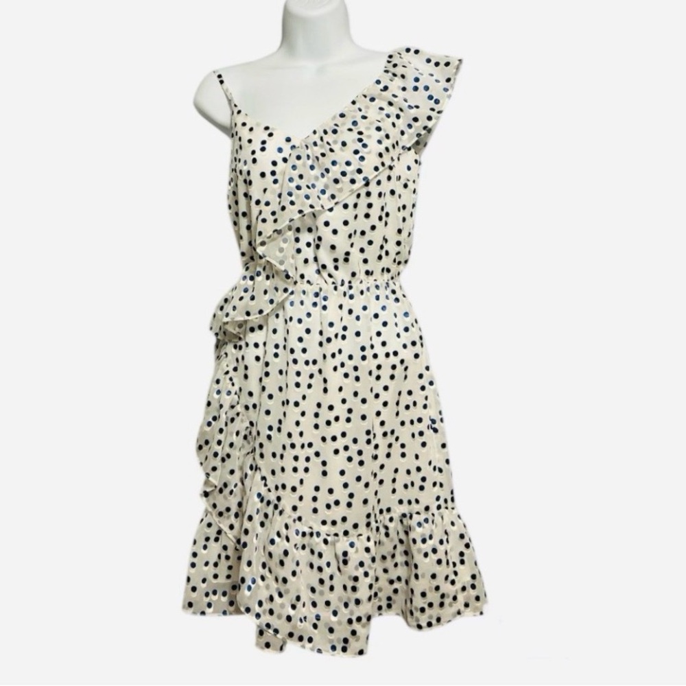 Lilly Pulitzer Ruffle Polka Dot Dress | One-Shoulder | XXS